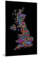 Great Britain UK City Text Map-Michael Tompsett-Mounted Art Print