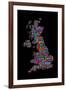 Great Britain UK City Text Map-Michael Tompsett-Framed Art Print