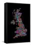 Great Britain UK City Text Map-Michael Tompsett-Framed Stretched Canvas