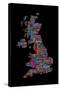 Great Britain UK City Text Map-Michael Tompsett-Stretched Canvas