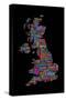 Great Britain UK City Text Map-Michael Tompsett-Stretched Canvas