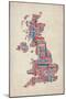 Great Britain UK City Text Map-Michael Tompsett-Mounted Art Print