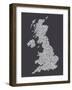 Great Britain UK City Text Map-Michael Tompsett-Framed Art Print