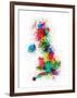 Great Britain UK Map Paint Splashes-Michael Tompsett-Framed Art Print