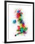 Great Britain UK Map Paint Splashes-Michael Tompsett-Framed Art Print