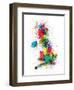 Great Britain UK Map Paint Splashes-Michael Tompsett-Framed Art Print