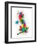 Great Britain UK Map Paint Splashes-Michael Tompsett-Framed Art Print