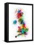 Great Britain UK Map Paint Splashes-Michael Tompsett-Framed Stretched Canvas