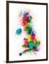 Great Britain UK Map Paint Splashes-Michael Tompsett-Framed Art Print