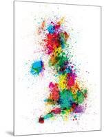 Great Britain UK Map Paint Splashes-Michael Tompsett-Mounted Art Print