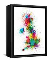 Great Britain UK Map Paint Splashes-Michael Tompsett-Framed Stretched Canvas