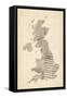 Great Britain UK Old Sheet Music Map-Michael Tompsett-Framed Stretched Canvas