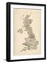 Great Britain UK Old Sheet Music Map-Michael Tompsett-Framed Art Print