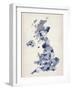 Great Britain UK Watercolor Map-Michael Tompsett-Framed Art Print