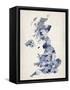 Great Britain UK Watercolor Map-Michael Tompsett-Framed Stretched Canvas