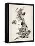 Great Britain UK Watercolor Map-Michael Tompsett-Framed Stretched Canvas