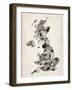 Great Britain UK Watercolor Map-Michael Tompsett-Framed Art Print