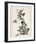 Great Britain UK Watercolor Map-Michael Tompsett-Framed Art Print