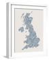 Great Britain United Kingdom City Text Map-Michael Tompsett-Framed Art Print