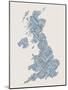 Great Britain United Kingdom City Text Map-Michael Tompsett-Mounted Art Print