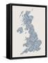 Great Britain United Kingdom City Text Map-Michael Tompsett-Framed Stretched Canvas