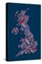 Great Britain United Kingdom City Text Map-Michael Tompsett-Stretched Canvas