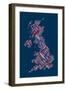 Great Britain United Kingdom City Text Map-Michael Tompsett-Framed Art Print