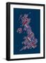 Great Britain United Kingdom City Text Map-Michael Tompsett-Framed Art Print