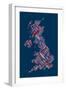 Great Britain United Kingdom City Text Map-Michael Tompsett-Framed Art Print