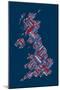 Great Britain United Kingdom City Text Map-Michael Tompsett-Mounted Art Print