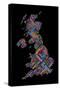 Great Britain United Kingdom City Text Map-Michael Tompsett-Stretched Canvas