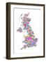 Great Britain United Kingdom City Text Map-Michael Tompsett-Framed Art Print