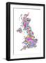 Great Britain United Kingdom City Text Map-Michael Tompsett-Framed Art Print