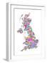 Great Britain United Kingdom City Text Map-Michael Tompsett-Framed Art Print