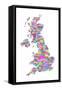 Great Britain United Kingdom City Text Map-Michael Tompsett-Framed Stretched Canvas