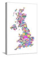 Great Britain United Kingdom City Text Map-Michael Tompsett-Stretched Canvas