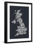 Great Britain United Kingdom City Text Map-Michael Tompsett-Framed Art Print