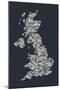 Great Britain United Kingdom City Text Map-Michael Tompsett-Mounted Art Print