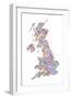 Great Britain United Kingdom City Text Map-Michael Tompsett-Framed Art Print