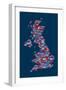 Great Britain United Kingdom City Text Map-Michael Tompsett-Framed Art Print