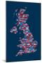 Great Britain United Kingdom City Text Map-Michael Tompsett-Mounted Art Print