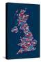 Great Britain United Kingdom City Text Map-Michael Tompsett-Stretched Canvas