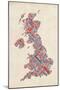 Great Britain United Kingdom City Text Map-Michael Tompsett-Mounted Art Print