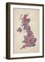 Great Britain United Kingdom City Text Map-Michael Tompsett-Framed Art Print