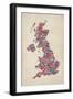 Great Britain United Kingdom City Text Map-Michael Tompsett-Framed Art Print