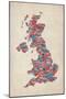 Great Britain United Kingdom City Text Map-Michael Tompsett-Mounted Art Print