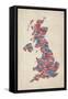 Great Britain United Kingdom City Text Map-Michael Tompsett-Framed Stretched Canvas