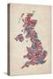 Great Britain United Kingdom City Text Map-Michael Tompsett-Stretched Canvas