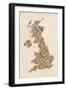 Great Britain United Kingdom City Text Map-Michael Tompsett-Framed Art Print