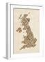 Great Britain United Kingdom City Text Map-Michael Tompsett-Framed Art Print